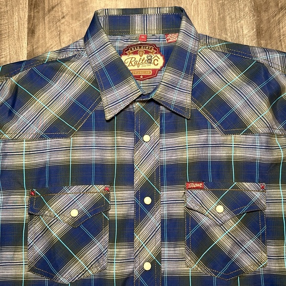 Rafter-C Red Dirt Collection Western Long Sleeve Pearl Snap Button Shirt - XL - Picture 7 of 8